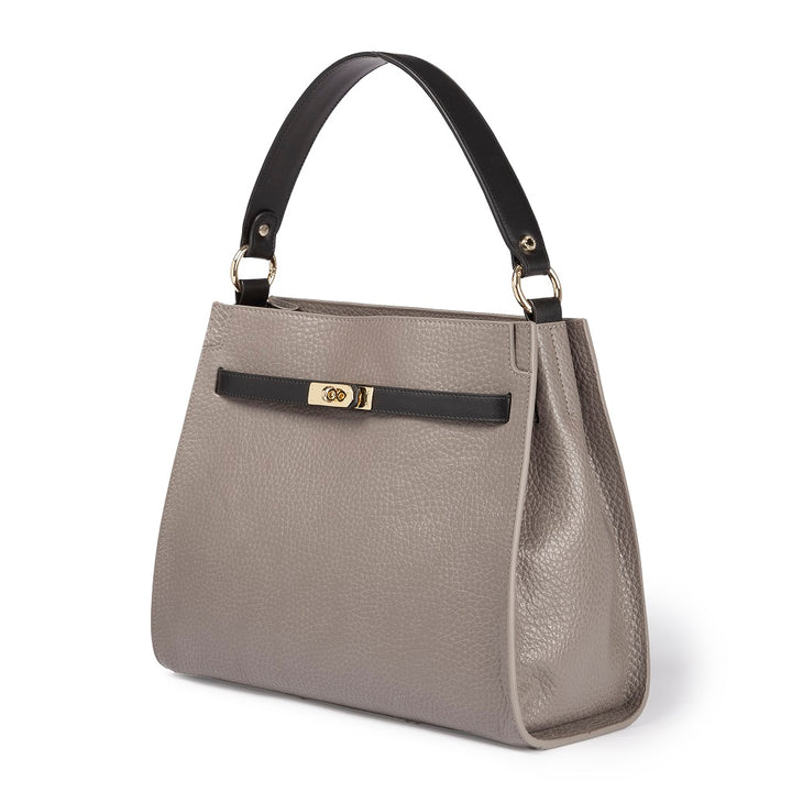 Roberta Gandolfi Frida Satchel in pelle martellata con tracolla logata in tessuto regolabile Spedizione gratuita