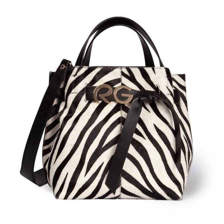 Roberta Gandolfi Dafne pony medium borsa a mano in pelle stampa animalier con tracolla staccabile Latest fashion