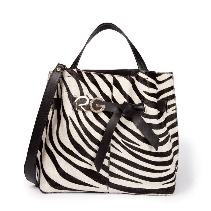 Roberta Gandolfi Dafne pony Large borsa a mano in pelle stampa animalier con tracolla staccabile Offerta temporanea