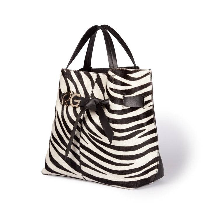 Roberta Gandolfi Dafne pony Large borsa a mano in pelle stampa animalier con tracolla staccabile Offerta temporanea