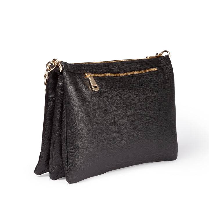 Roberta Gandolfi Alice large borsa in camoscio e pelle martellata con tracolla regolabile e staccabile Duty-free