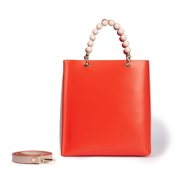 Roberta Gandolfi Zoe Tote bag in pelle bicolor e manicI gioiello Consegna Veloce