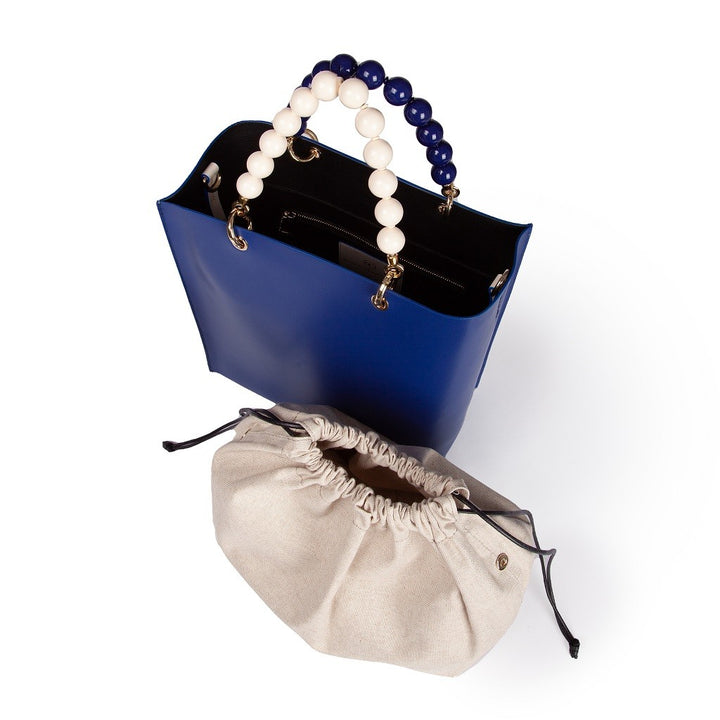 Roberta Gandolfi Zoe Tote bag in pelle bicolor e manicI gioiello Promozione Limitata