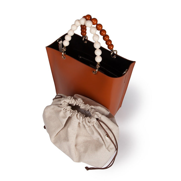 Roberta Gandolfi Zoe Tote bag in pelle bicolor e manicI gioiello Fino Al -60%