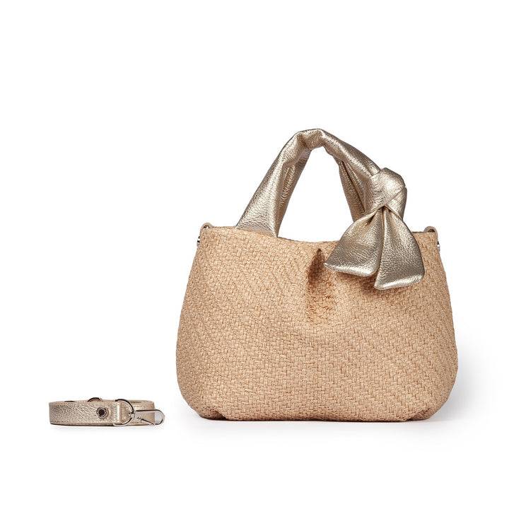 Roberta Gandolfi Matilde Handbag in rafia e pelle con tracolla staccabile Bestseller