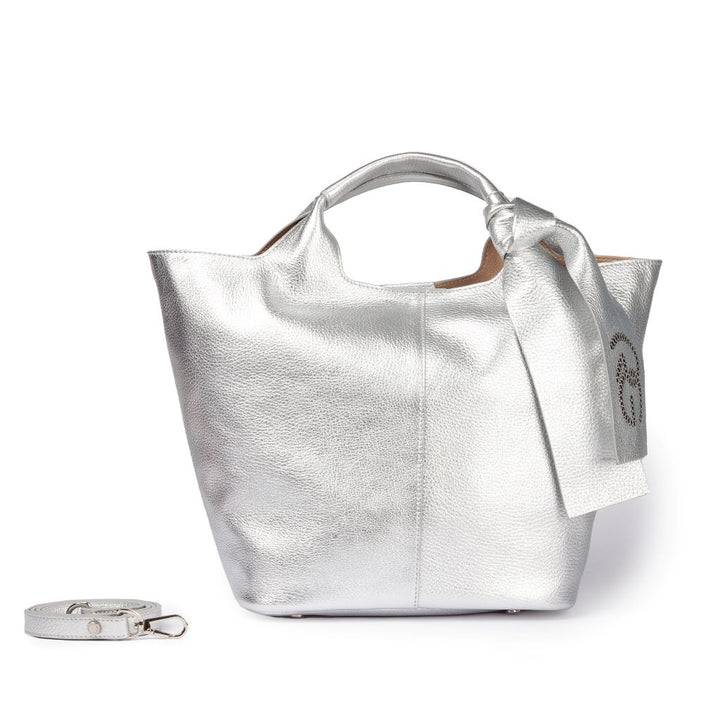 Roberta Gandolfi Maia handbag borsa a mano in pelle martellata e tracolla staccabile Promozione temporanea