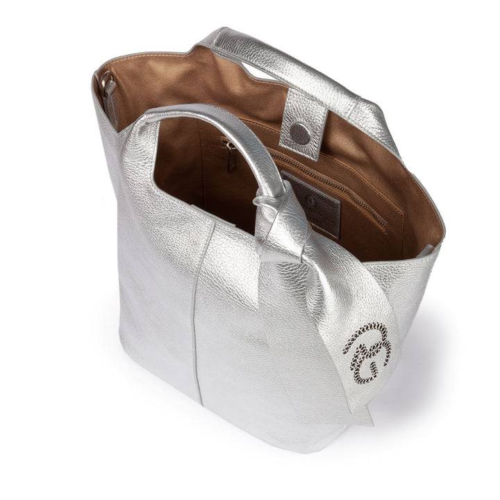 Roberta Gandolfi Maia handbag borsa a mano in pelle martellata e tracolla staccabile Promozione temporanea