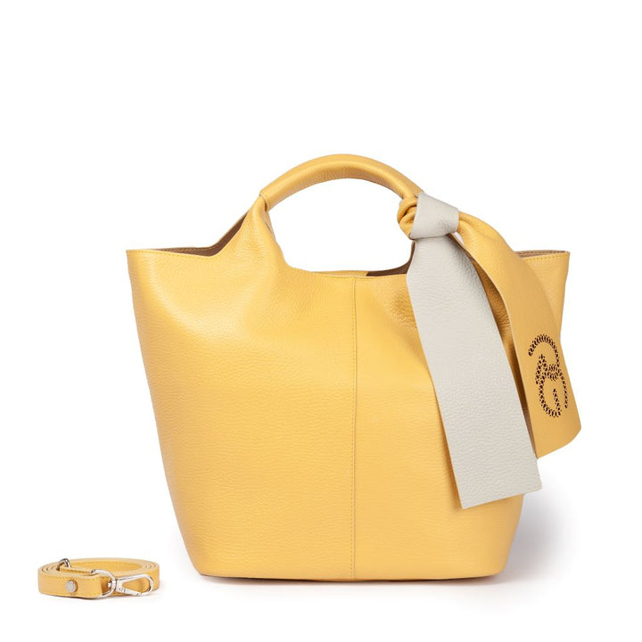 Roberta Gandolfi Maia handbag borsa a mano in pelle martellata e tracolla staccabile Fino al 50% di sconto