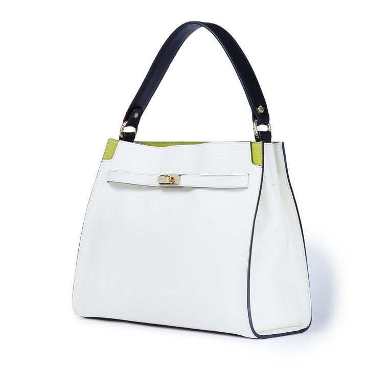 Roberta Gandolfi Frida Satchel in pelle martellata con tracolla logata in tessuto regolabile Fino al 60% di sconto