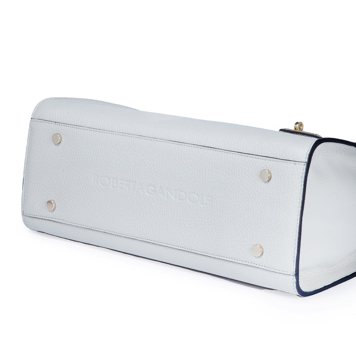 Roberta Gandolfi Frida Satchel in pelle martellata con tracolla logata in tessuto regolabile Fino al 65% di sconto
