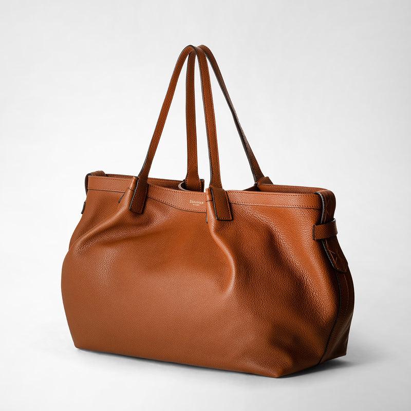 Serapian Tote bag secret in pelle rugiada cuoio Negozi Online