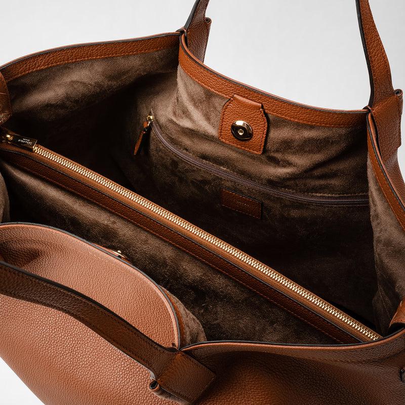 Serapian Tote bag secret in pelle rugiada cuoio Negozi Online