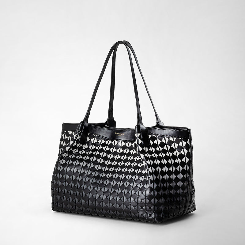 Serapian Tote bag secret piccola in mosaico chiaroscuro Promozione Limitata