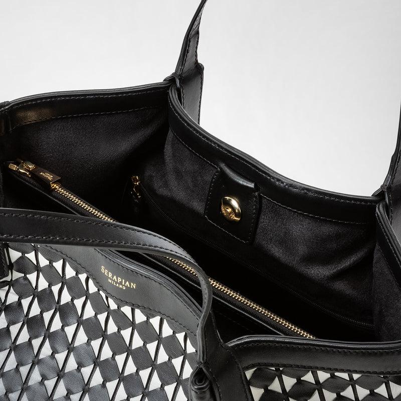 Serapian Tote bag secret piccola in mosaico chiaroscuro Promozione Limitata