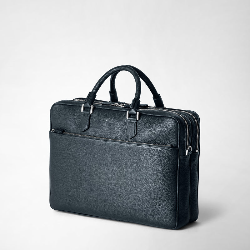 Serapian Borsa business grande in pelle cachemire blu navy Convenienza