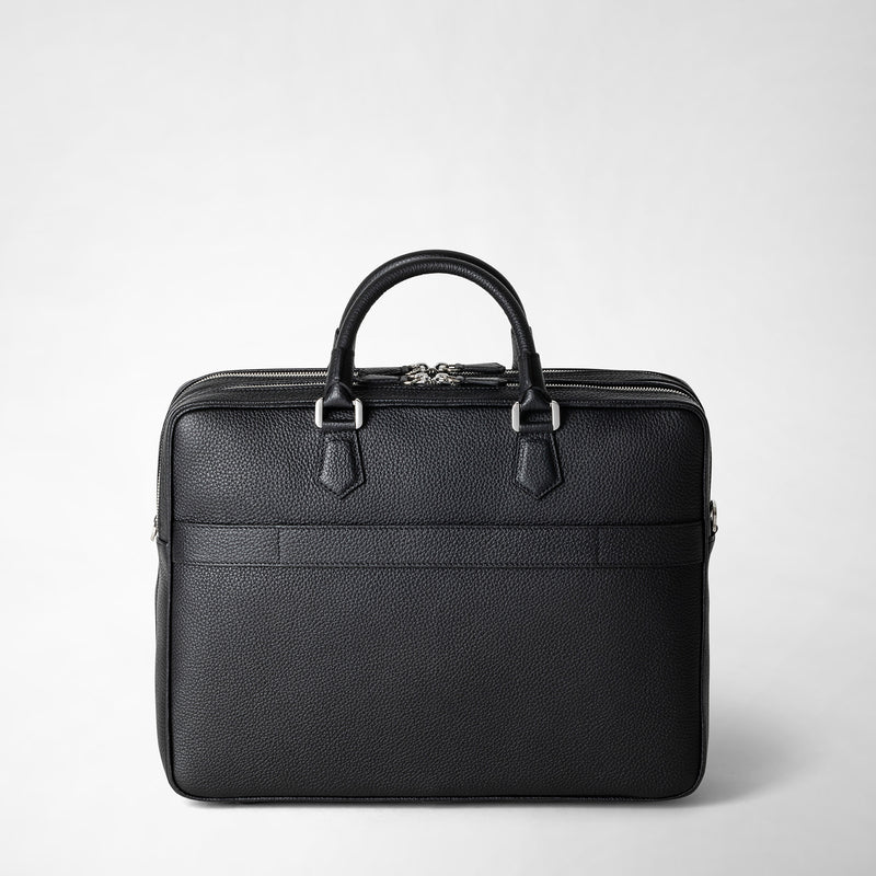 Serapian Borsa business grande in pelle cachemire nera Novità