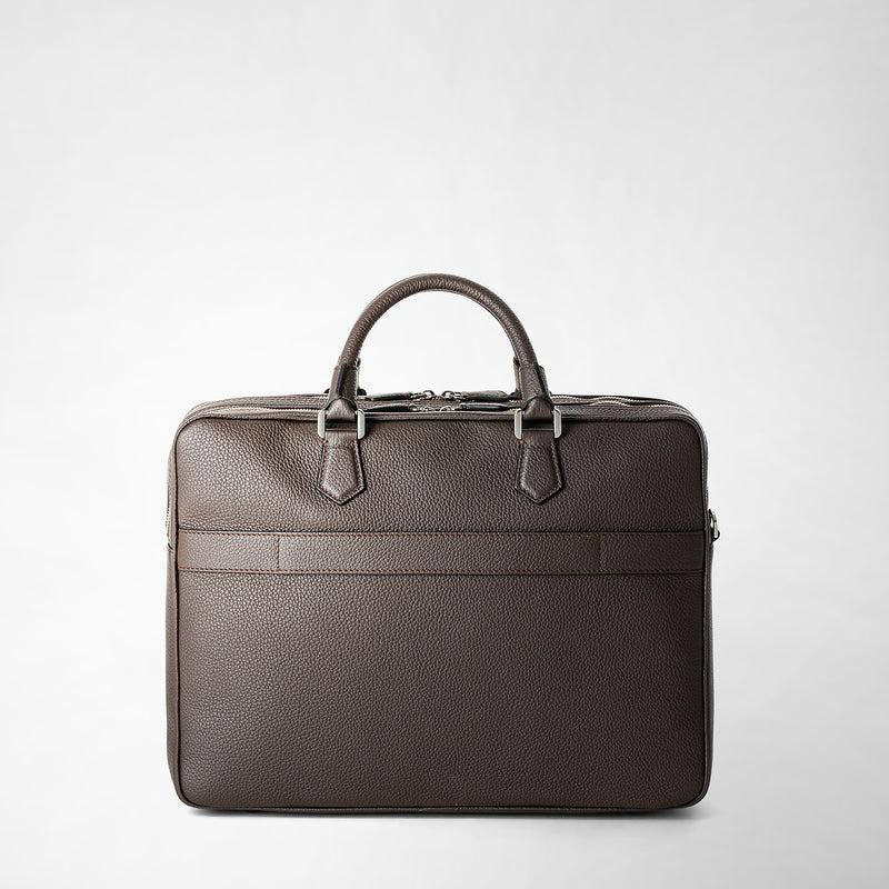 Serapian Borsa business grande in pelle cachemire espresso Presa