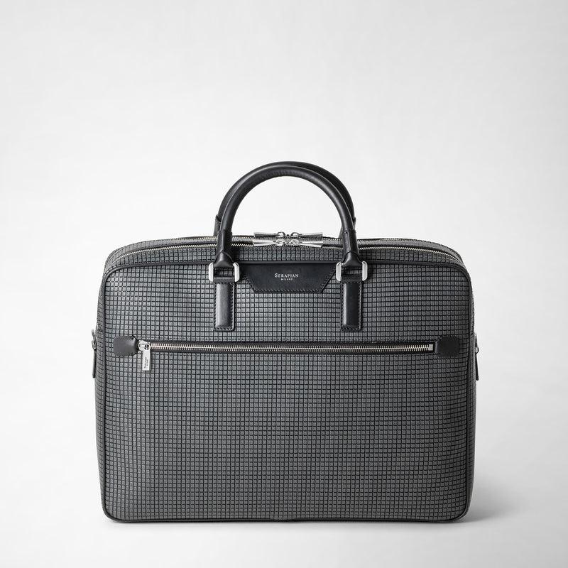 Serapian Borsa business doppio scomparto in stepan nero Sconto