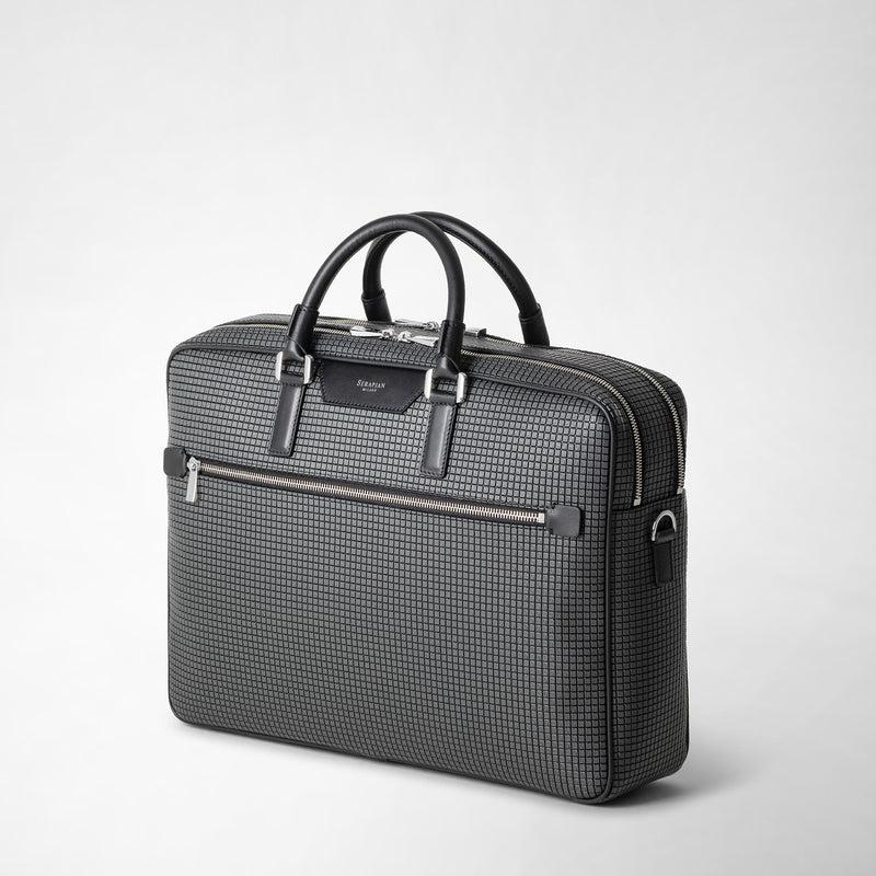 Serapian Borsa business doppio scomparto in stepan nero Sconto