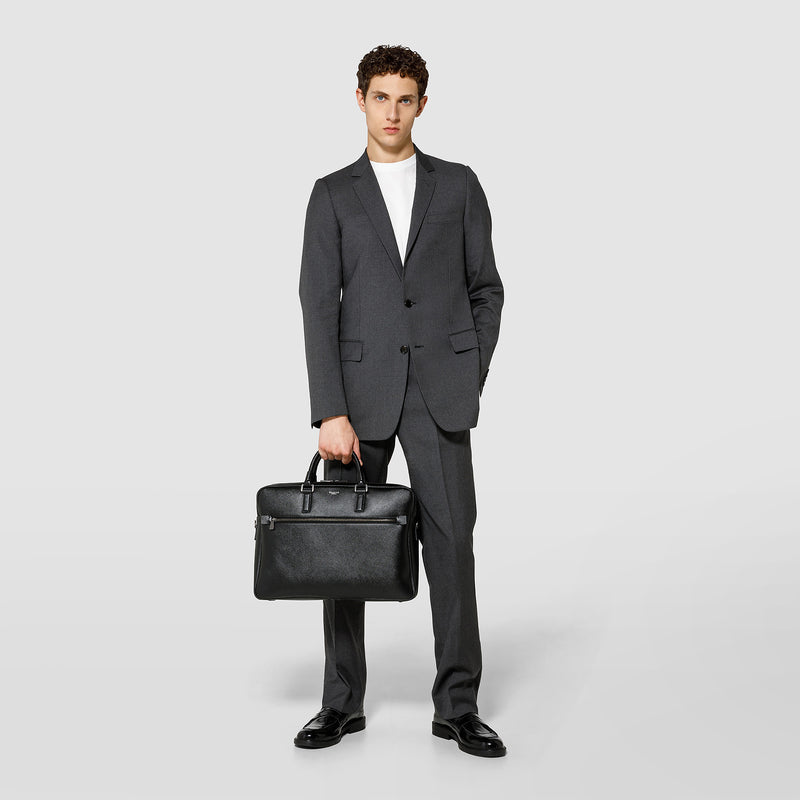 Serapian Borsa business doppio scomparto pelle evoluzione nero Outlet
