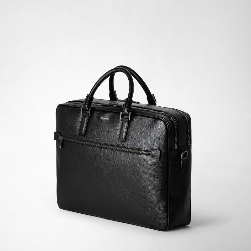 Serapian Borsa business doppio scomparto pelle evoluzione nero Outlet