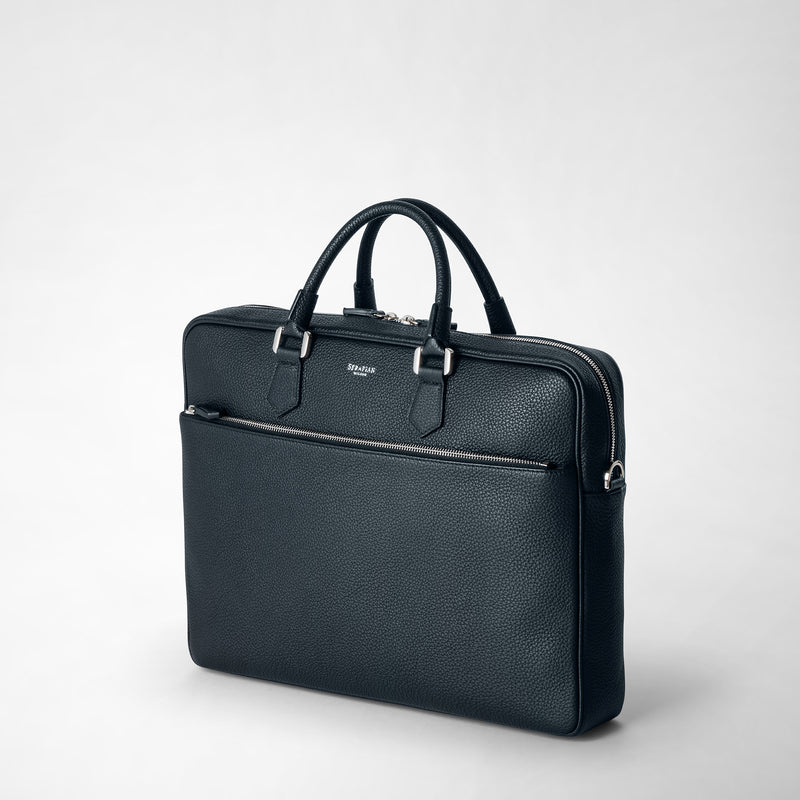 Serapian Borsa business slim in pelle cachemire blu navy Offerte