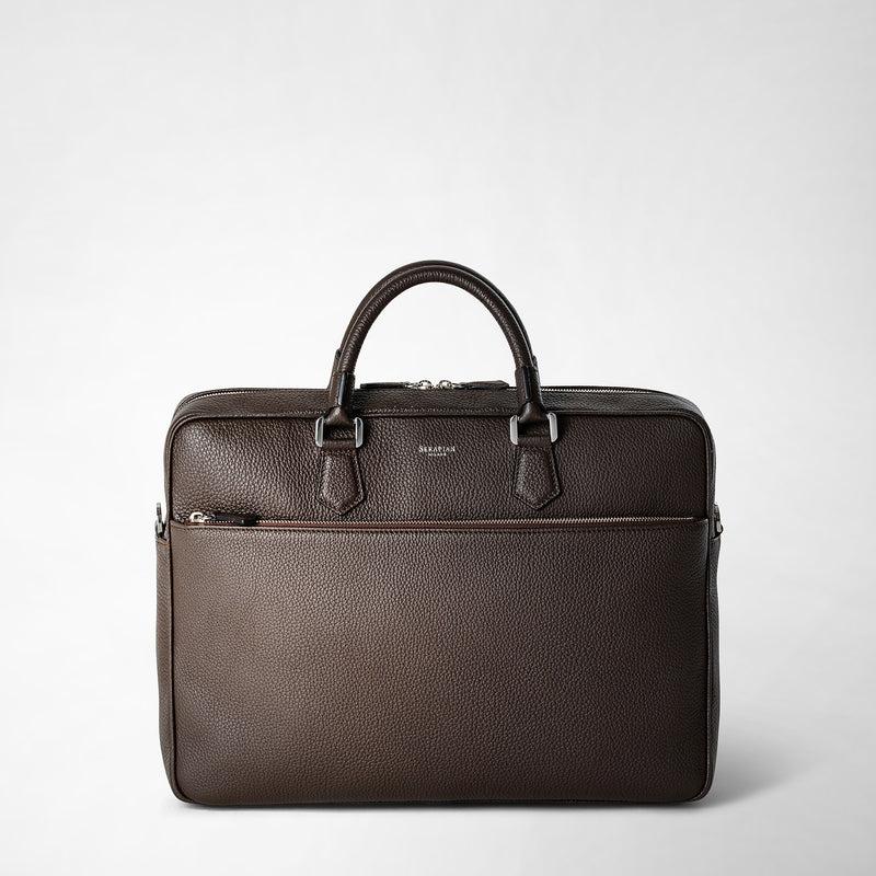 Serapian Borsa business slim in pelle cachemire espresso Hotsell