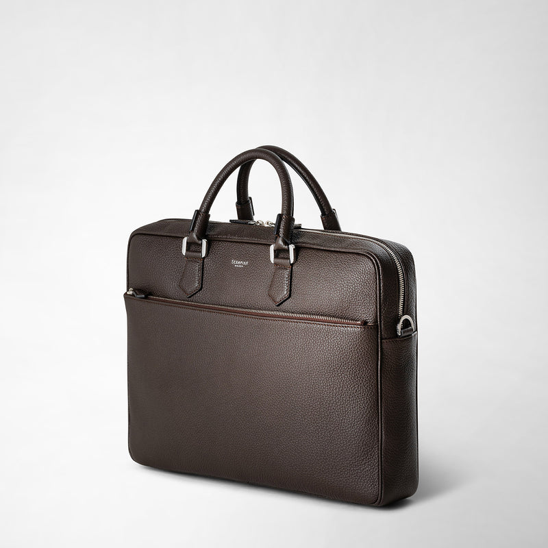 Serapian Borsa business slim in pelle cachemire espresso Hotsell