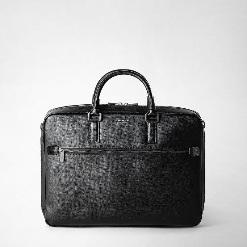 Serapian Borsa business slim in pelle evoluzione nero Vendita Economica