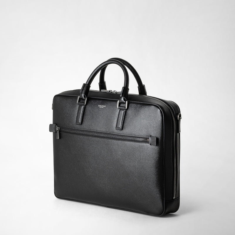 Serapian Borsa business slim in pelle evoluzione nero Vendita Economica