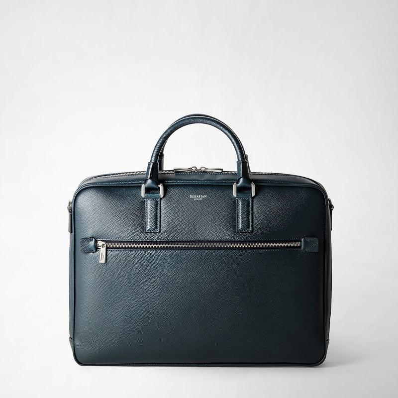 Serapian Borsa business slim in pelle evoluzione blu navy Saldi Di Fabbrica