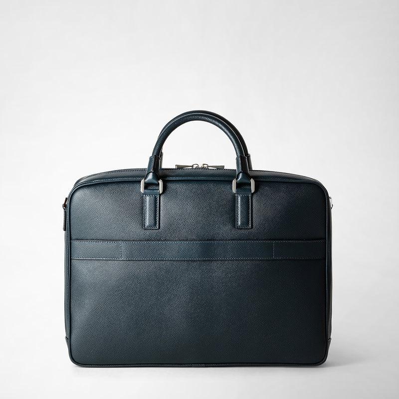 Serapian Borsa business slim in pelle evoluzione blu navy Saldi Di Fabbrica