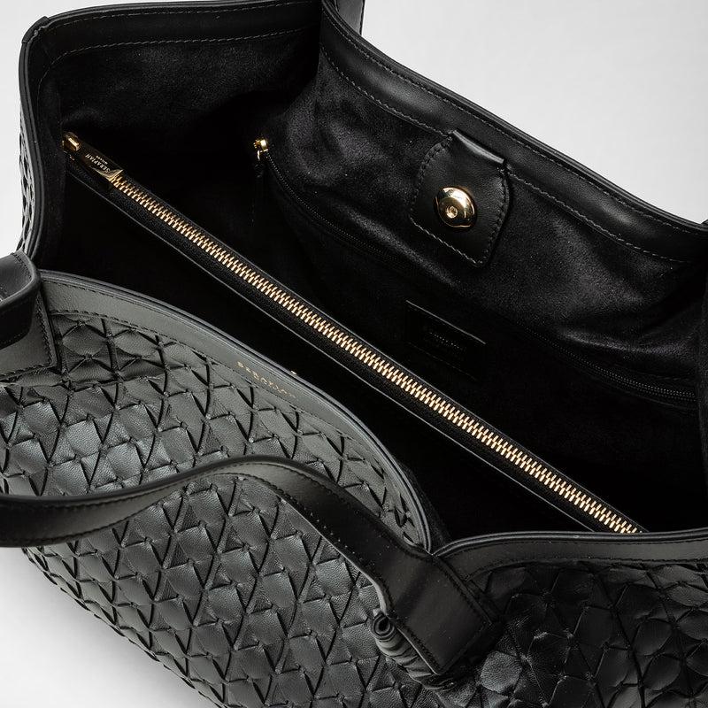 Serapian Tote bag secret piccola in mosaico nero Vendita