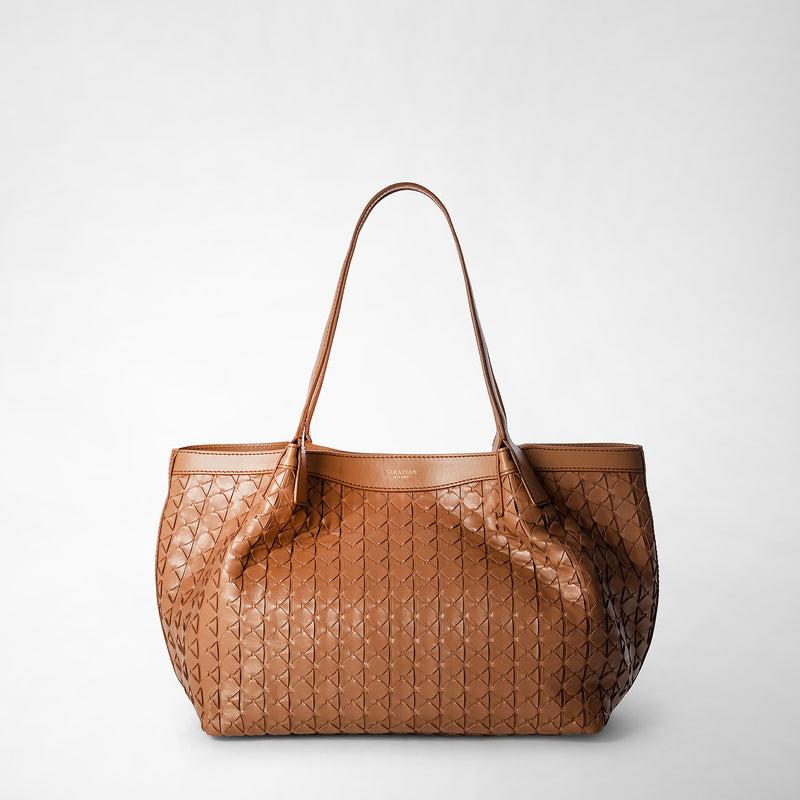 Serapian Small secret tote bag in mosaico tan Spedizione Gratuita