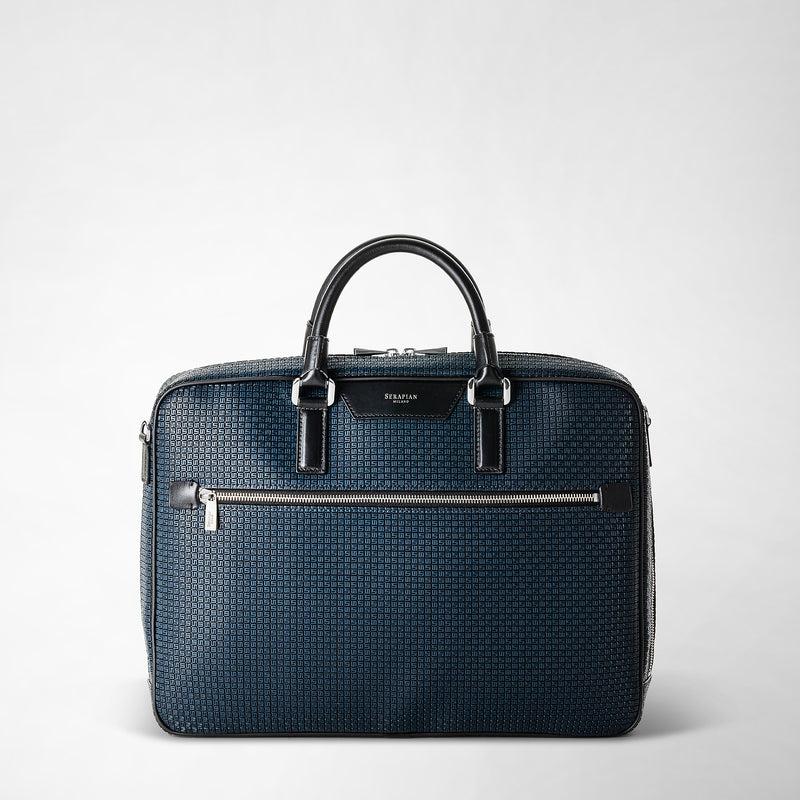 Serapian Borsa business slim in stepan blu oceano-nero Soddisfazione Garantita