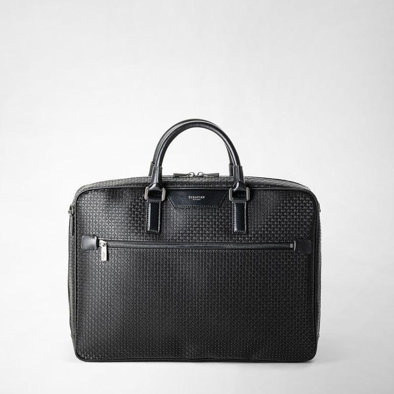 Serapian Borsa business slim in stepan nero-nero eclissi Qualità Garantita