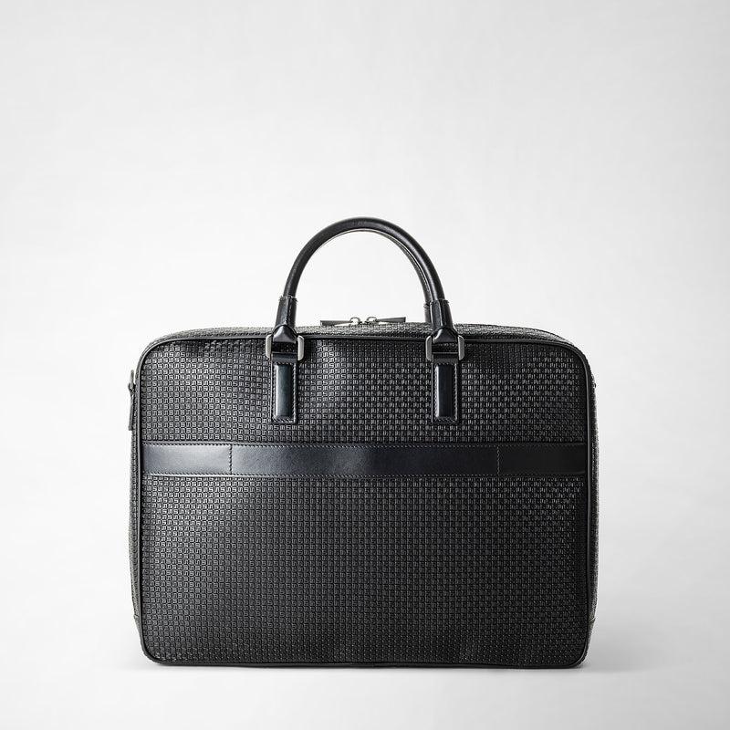 Serapian Borsa business slim in stepan nero-nero eclissi Qualità Garantita