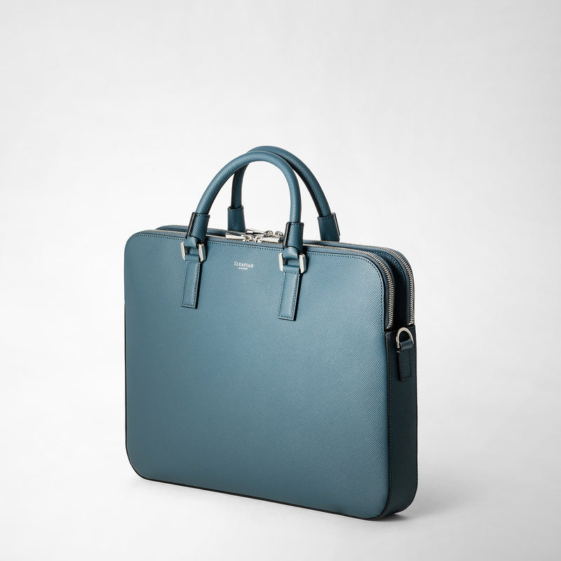 Serapian BORSA BUSINESS SLIM CON DOPPIA ZIP IN PELLE EVOLUZIONE Promozione Limitata