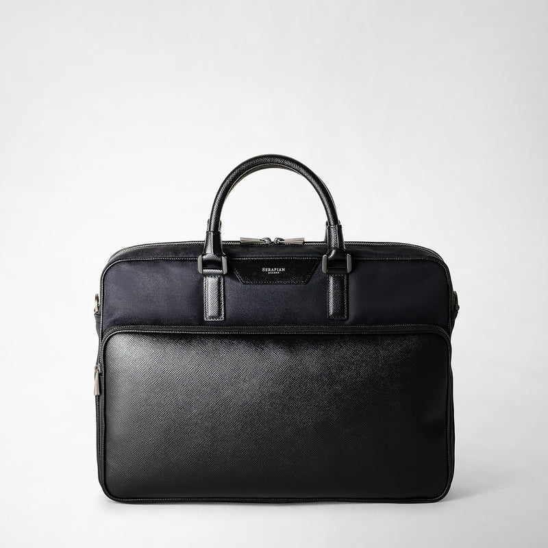 Serapian Briefcase recycled twill in evoluzione eclipse black Fino Al -60%