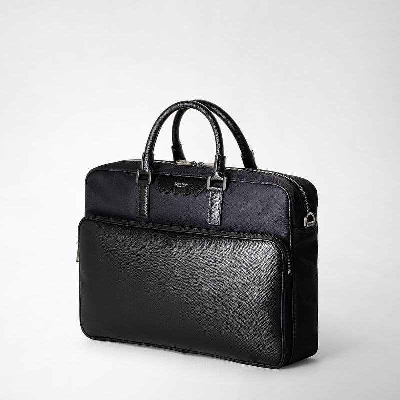 Serapian Briefcase recycled twill in evoluzione eclipse black Fino Al -60%