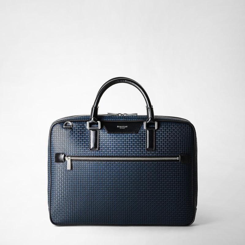 Serapian Borsa business extra slim in stepan blu oceano Sottocosto