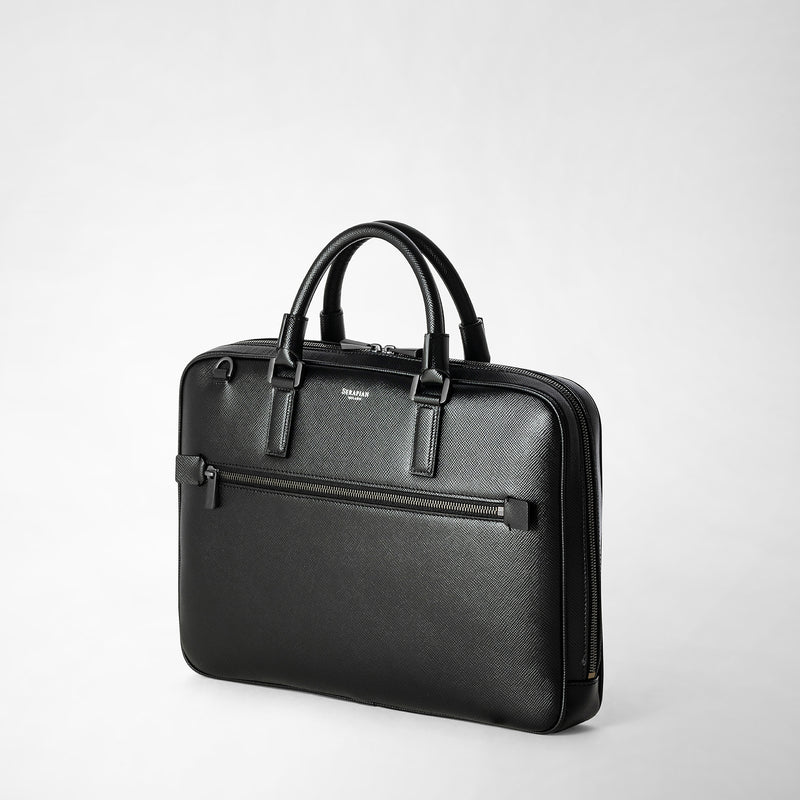Serapian Borsa business extra slim in pelle evoluzione nero Novità