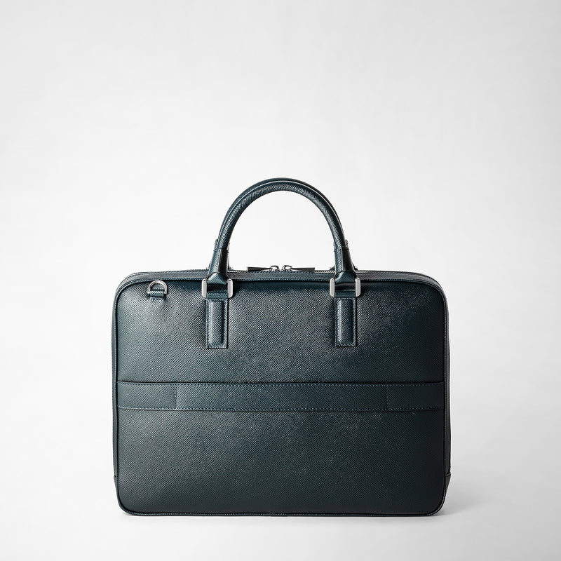 Serapian Borsa business extra slim in pelle evoluzione blu navy Presa
