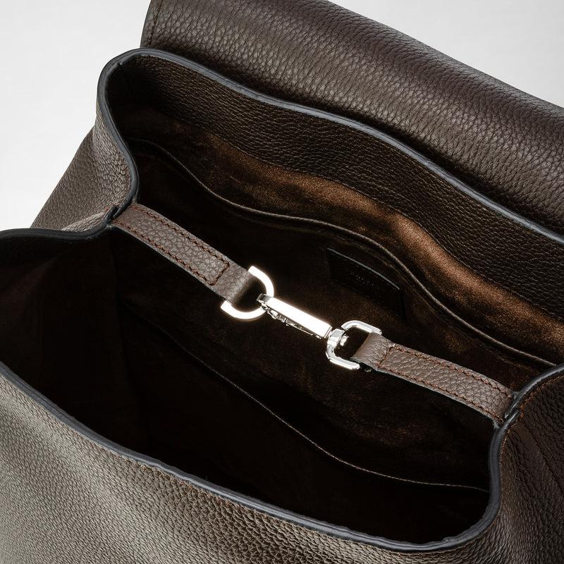 Serapian Day backpack in cachemire leather espresso Sconto