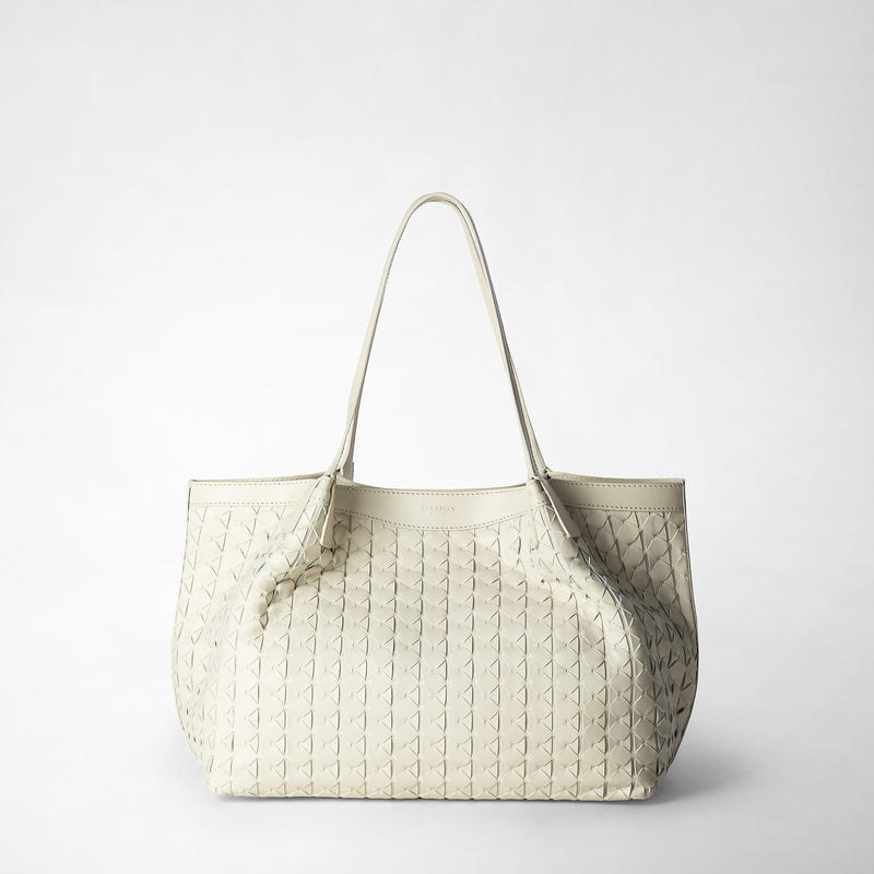 Serapian Tote bag secret piccola in mosaico panna Online