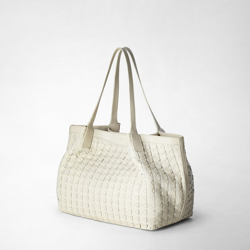 Serapian Tote bag secret piccola in mosaico panna Online