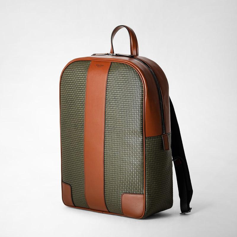 Serapian Backpack in stepan kaki and cuoio Italia