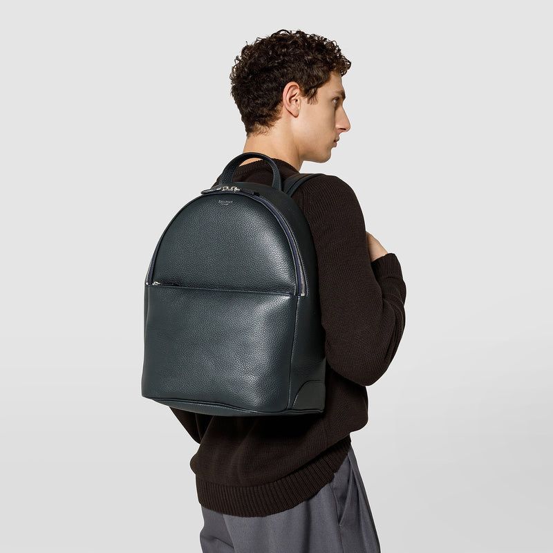 Serapian Zaino in pelle cachemire blu navy