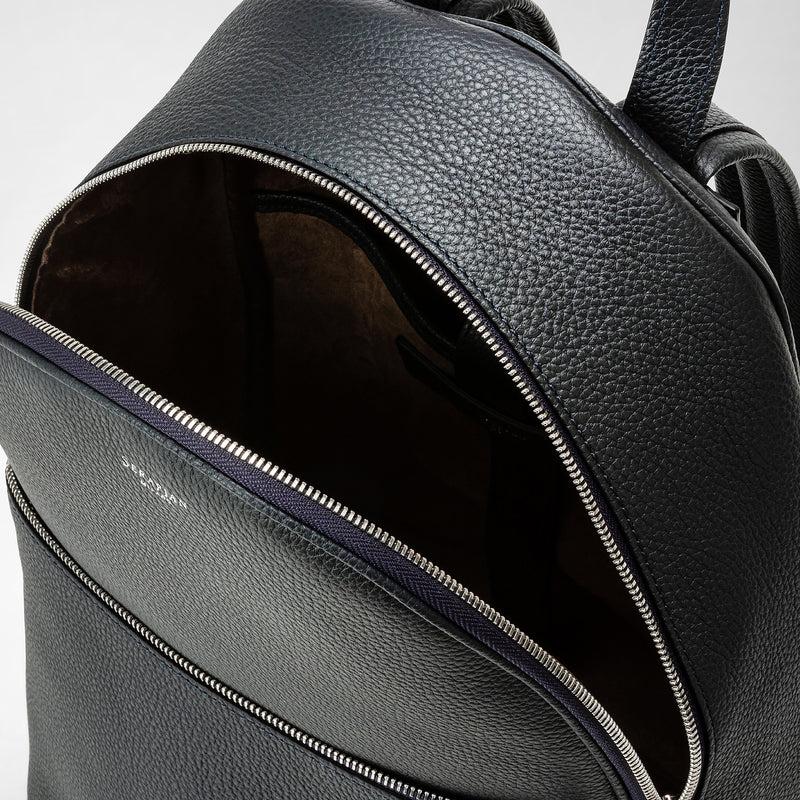 Serapian Zaino in pelle cachemire blu navy 2025