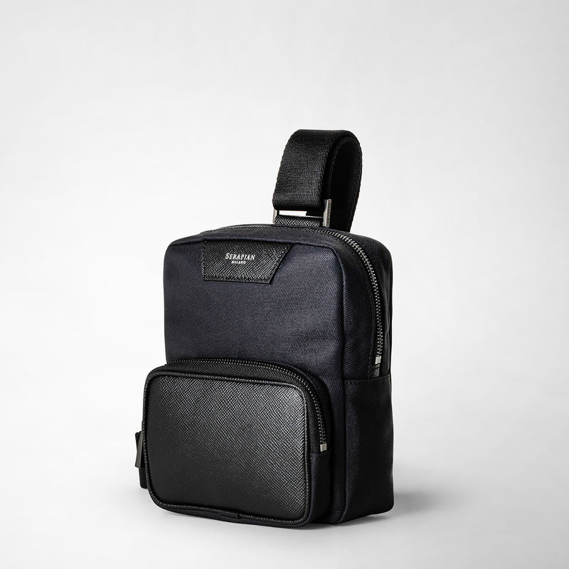 Serapian Sling bag recycled twill evoluzione eclipse black Consegna Veloce